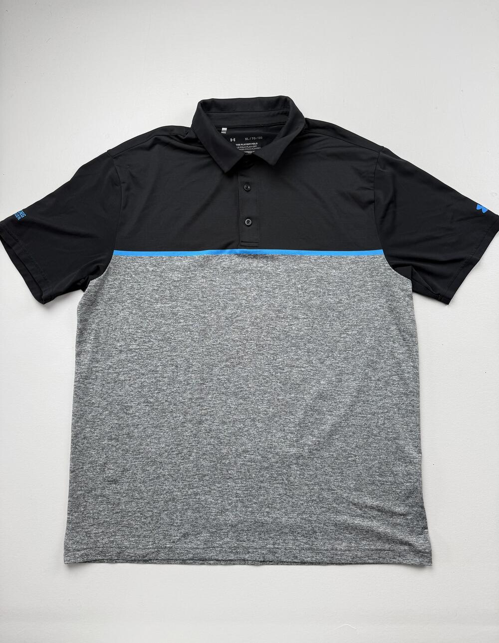 Under Armour Playoff Polo Shirt Mens XL Gray Tailgating Against Cancer Golf